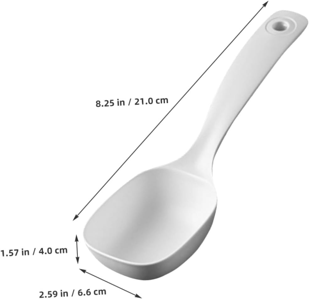 4pcs Long Handle Rice Ladle and Porridge Spoon Set, Sturdy Plastic Soup Ladles for Cooking and Serving, Kitchen Utensils Suitable for Home, Restaurant, Buffet Use