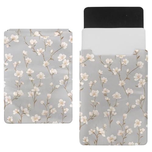 Funda para ordenador portátil de 35 x 25,9 cm diseño floral gris maletín ligero para laptop