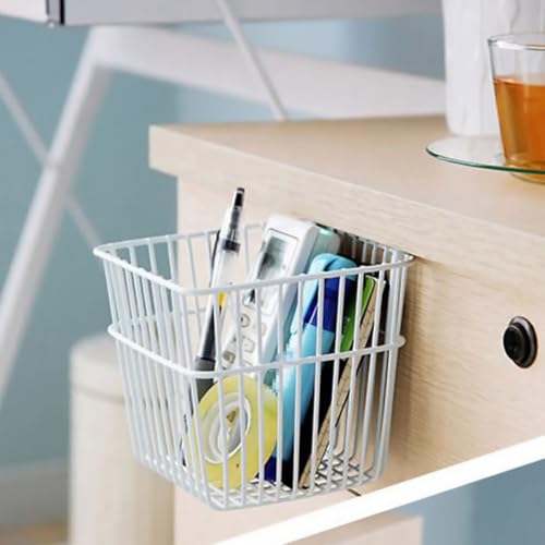 2 Cestas Colgantes para Baño en Acero Inoxidable Blanco y Versátil 8