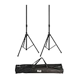 Pair of PA Speaker Stands with Carry Bag, Adjustable Height up to 1.75m, 40kg Capacity, Sturdy Steel Build, Fits 35mm PA/DJ Speakers, Set of 2 for DJ, Events, Gigs, Parties & Schools