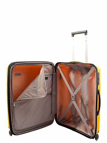 Valise rigide extensible HLG336 jaune : voyagez l'esprit tranquille et léger