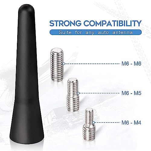 Sound Way Universal Car Radio Antenna, 2,6" Mini Car Radio Aerial Antenna, 3 Screws M4 M5 M6, Easy to Install - Image 4