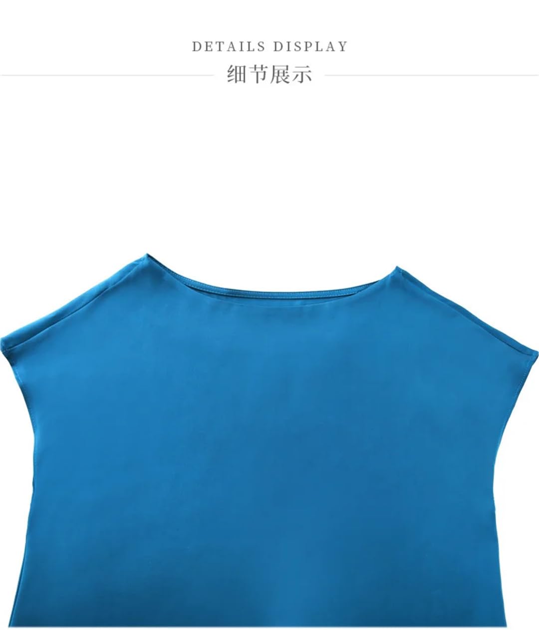 Top estivo da donna con scollo rotondo in seta