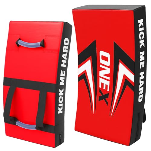 ONEX Kick Shield Curved – 68CM Kicking Strike Pad for martial arts Training, kickboxing, Muay Thai & MMA with Dual Handles for Adults & Coaches