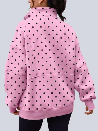 Image of AUTOMET Women's Quarter Zip Oversized Sweatshirt Fleece Mock Neck Pullover
