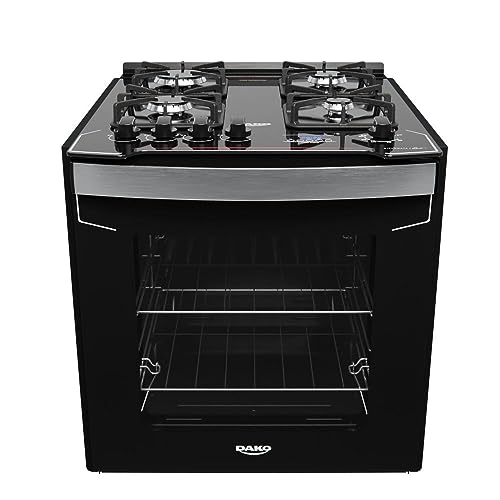 Fogão de Embutir 4 Bocas Preto com Mesa de Vidro e Timer Digital Dako Diplomata Grill Bivolt