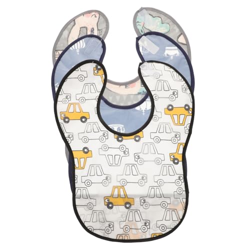 Milisten 3 Piezas babero impermeable comiendo baberos absorbentes de agua babero de alimentación del bebé baberos para recién nacido baberos absorbentes recién nacido algodón