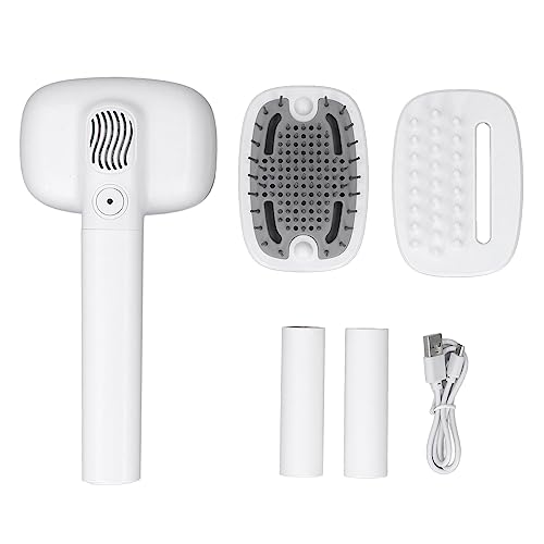 Grooming Blow Dryer, 2 in 1 Pet Hair Dryer Dog Grooming Dryer Adjustable 2 Temperatures Settings with Slicker Brush for Small Medium Dogs Cats (White)
