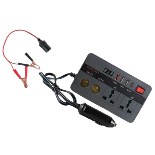 Convertidor de corriente de coche de 12V a 220V de 300W con puertos USB para móviles