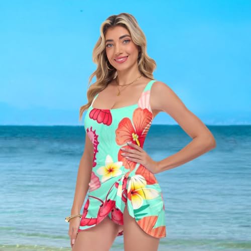 Maillot de bain une pièce taille haute gainant imprimé homard