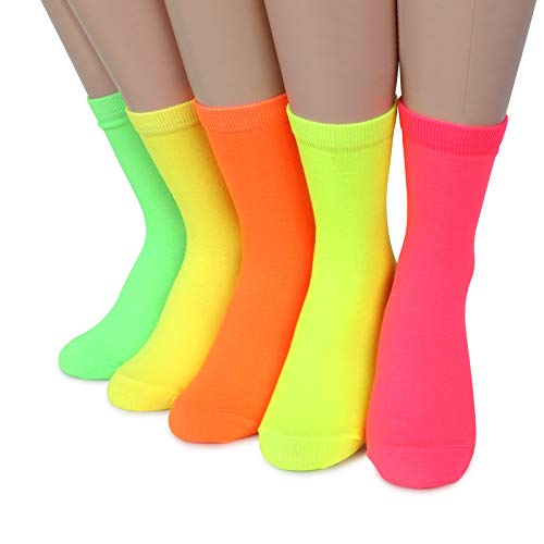 Image of Womens Neon Daily Casual Fashion Socks Colorful Fancy Design