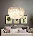Produktbild Loft Modern White Feather Pendelleuchten - Nordic Warm LED Beleuchtung Schlafzimmer Wohnzimmer Hängeleuchte (GlühGlühbirne nicht im Lieferumfang enthalten)