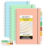 WORPICE Dotted Spiral Notebook - 3 Pack Bullet Dotted Journal A5, 5.7' x 8.3' Dotted Grid Journal, 70 Sheets/140 Pages Per Dotted Notebook, 120gsm