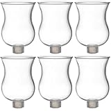 VIHOSE Bulk Set of 6 Clear Peg Votive Holders with Rubber Gasket 3.5' Glass Wholesale Candelabra Hurricane Glass Shades Votive Candleholder Cups for Modern Contemporary Home Decor