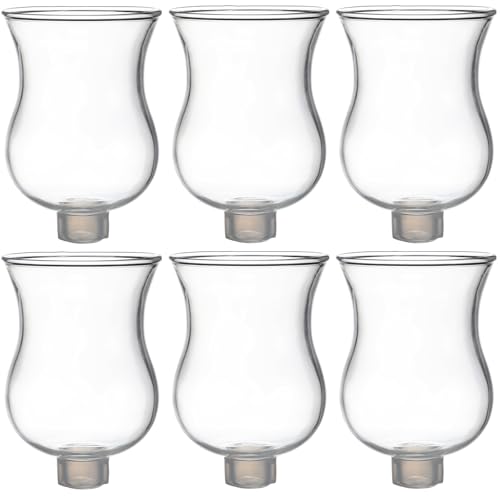 VIHOSE Bulk Set of 6 Clear Peg Votive Holders with Rubber Gasket 3.5