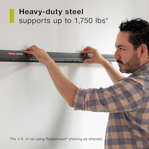 Image of Rubbermaid Fasttrack Garage Storage Utility Hooks 7 Piece Black All in One Rail Hook Kit and Tool Organizer Heavy Duty for Home /Garage /Shed /Garden