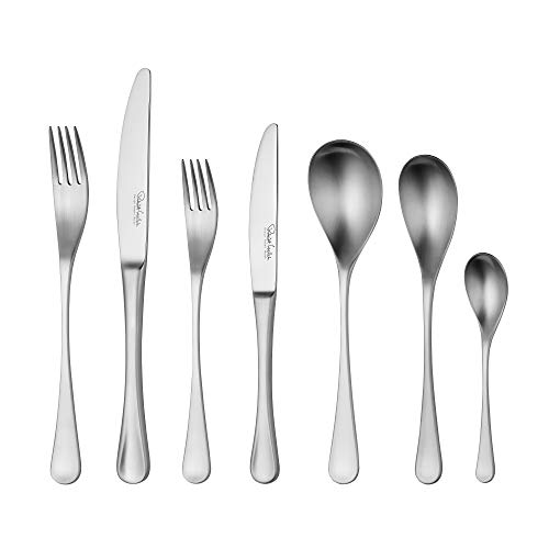 Robert Welch RW2 Satin, 42 Piece Cutlery Set for 6 People. Made from Stainless Steel. Dishwasher Safe.