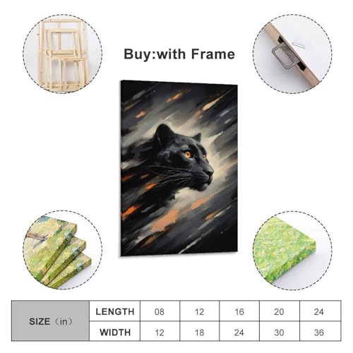 Tableau panthère noire de luxe WIZIGM sur toile de qualité premium - 2
