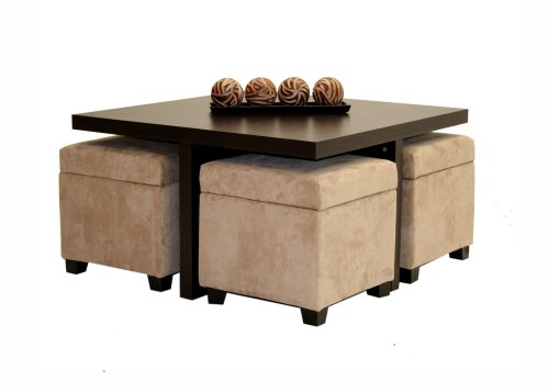 Dorel Home Products Club Table with 4 Ottomans