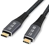 Amplia compatibilidad: este cable USB 4 tipo C es ampliamente compatible con la mayoría de dispositivos USB-C principalmente portátiles) y otros dispositivos compatibles con modo alternativo DP, compatible con TB3, también puedes conectarte con controladores duros y estaciones de acoplamiento para datos