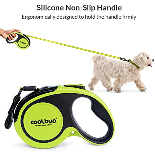 Retractable Dog Leash, No Tangles, 16Ft Heavy Duty Pet Walking Leash With Anti-Slip Handle For Small Dog Or Cat, Strong Reflective Nylon Tape, One-Handed Brake, Pause, Lock (Green,Small) #TOP1