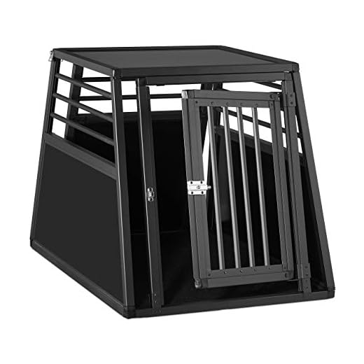 Relaxdays Gabbia per Cani, in Automobile, Trasportino Bagagliaio Box Trasporto, in Alluminio, 68 x 65,5 x 92,5 cm, Nero