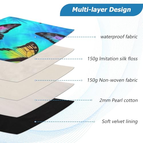 Funda para portátil azul con mariposas 13-14 pulgadas miniatura 4