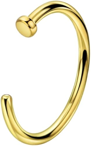 FANSING 316l Surgical Steel Nose Ring Open Nose Hoop Nose Rings 20 Gauge 9mm Nos