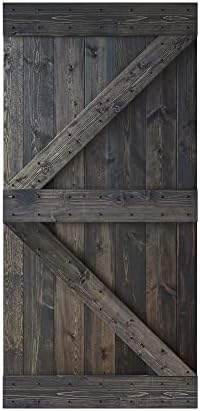 Coast Sequoia 24in/30in/36in/38in/42inX84in K Series DIY Solid Interior Knotty Wood Painted Barn Door Without Hardware Kit (Carbon Gray, 42 in x 84 in)