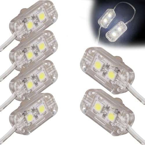 Blowup LED Replacement Lights for Inflatables - 12V Outdoor Sign Light With Cable (White, 10 Pack)
