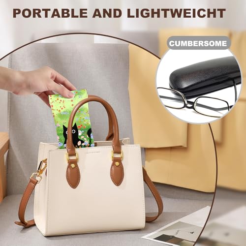 Image of Anikathy 2Pcs Sunglass Eyeglass Glasses Case Soft PU Leather with Cleaning Cloth Cute Glasses Pouch Bag for Men Women Girs