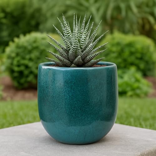 Barro Vivo Maceta Portuguesa de Cerámica, Verde Artesanal