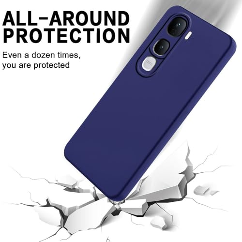 Image of Back Cover for Vivo Y400 Pro 5G | Full Camera Protection | Premium Liquid Silicon Case | Flexible Bumper Case for Vivo Y400 Pro 5G (Dark Blue)
