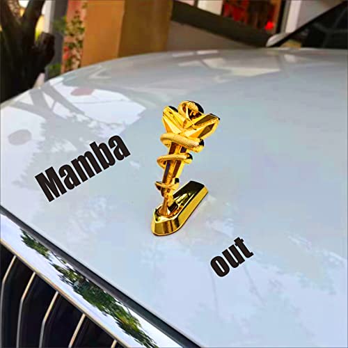 Kobe Black Mamba Logo 3D Metal Car Hood Ornament, Self Adhesive Car Motorcycles Hood Decoration, Car Bonnet Decoration Styling Suitable For All Types Of Cars (Gold) #TOP3