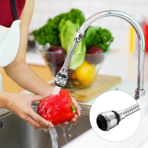 HENGBIRD 4 Stück Wasserhahn Verlängerung Schlauch, 360° Drehbarer Wasserhahnverlängerung Küche Flexibler Wasserhahn Aufsatz Armatur Verlängerung Anti Splash Wasserhahn Luftsprudler für Küche Spüle