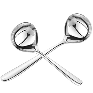 UPKOCH 2 Stuks Roestvrijstalen Jus Soep Pollepels Jus Pollepel Portle Pollepel Zilveren Jus Gietlepel