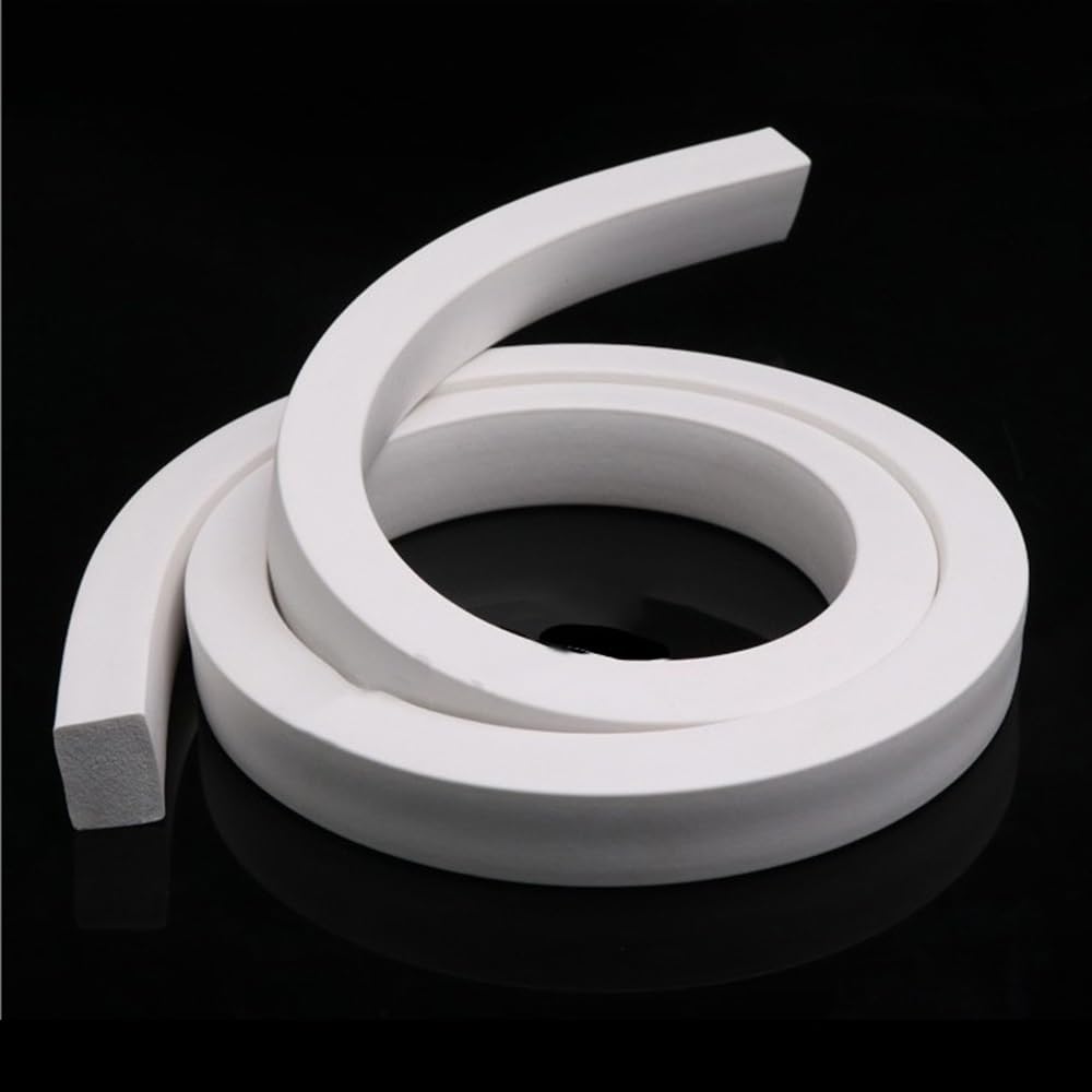 Rubber Foam Seal 3Meters White Sealing Strip Silicone Foam, 10 20 25 30mm Square, Weather Stripping 1 piece(5x5mm)