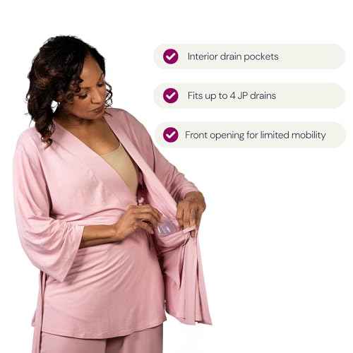 KickIt Post Surgery, Mastectomy, Breast Cancer, Tummy Tuck Pajamas with Internal Drain Pockets - Hysterectomy Recovery Gifts4