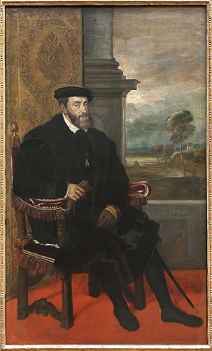 Cuadro de Carlos V por Tiziano lienzo decorativo elegante de 60x90cm