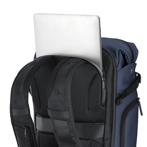 Image of VANGUARD VEO Lite B25L Camera & Everyday Backpack (Navy) - Fits Full-Frame Camera with 70-200mm Attached + 3-4 Lenses, 16 inch Laptop Storage, 3-Way Access, Convertible Daypack Design