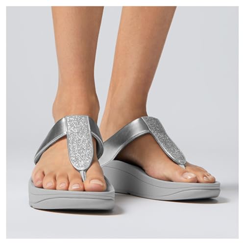 Image of FitFlop Women's FINO Glitterdust Metallic Toe Post Flip Flop Sandal