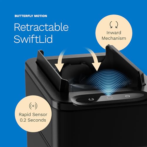 Image of hOmeLabs 2.4 Gallon Touchless Sensor Trash Can Black