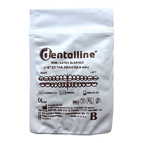 Dentalline - Lot de 100 anneaux en caoutchouc - Sans latex - Extra épais - 4,8 mm - 4,8 mm Cover