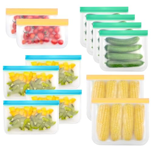 KQDRAVINE Sacchetti Congelatore Riutilizzabili in Silicone