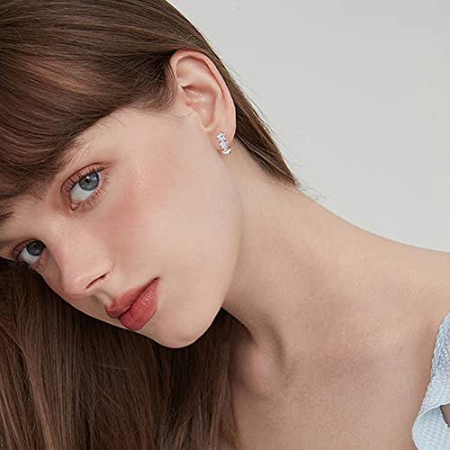 Star Hoop Earrings for Women Girls - Sterling Silver Stars Earrings for Teens Hypoallergenic Minimalist Star Shaped Huggie Hoop Earrings for Sensitive Ears Dainty Earrings Gifts for Christmas Birthday3