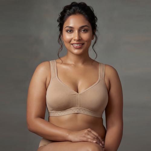 Image of SOIE Women Non Padded Non-Wired Full Coverage Stretch Cotton T-Shirt Bra