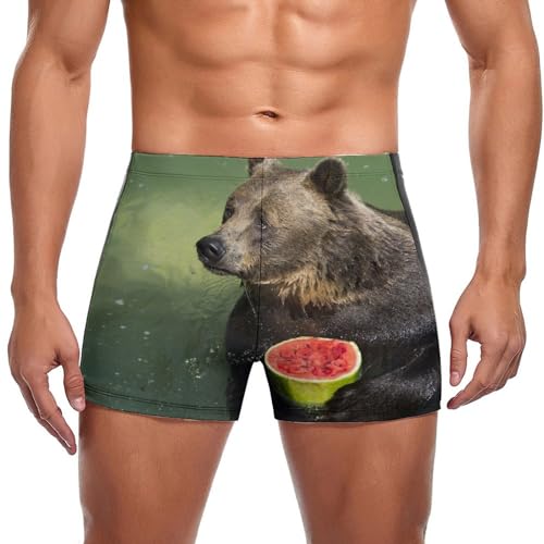 Swim briefs homme à motif pastèque avec tissu séchage ultra rapide