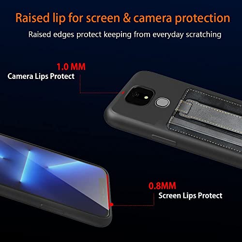 Mldwh For Ans Artia Ack2326 Case With Tempered Glass Screen Protector[2Pcs],Hide Telescopic Folding Kickstand/Stand Wallet Case Card Holder/Slots Shockproof Protective Cover (Black) #TOP4