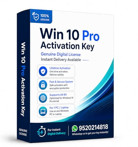 Image of Win 10 Pro Retail License Key for Fresh Installation and Upgrade | Lifetime Digital Activation Code