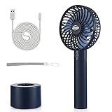 efluky Mini USB Portable Fan, Small Desk Fan, Personal Handheld Fan - Battery Operated Fan Removable 2600mAh Power Bank, 5 Speeds Adjustable, Royal Blue